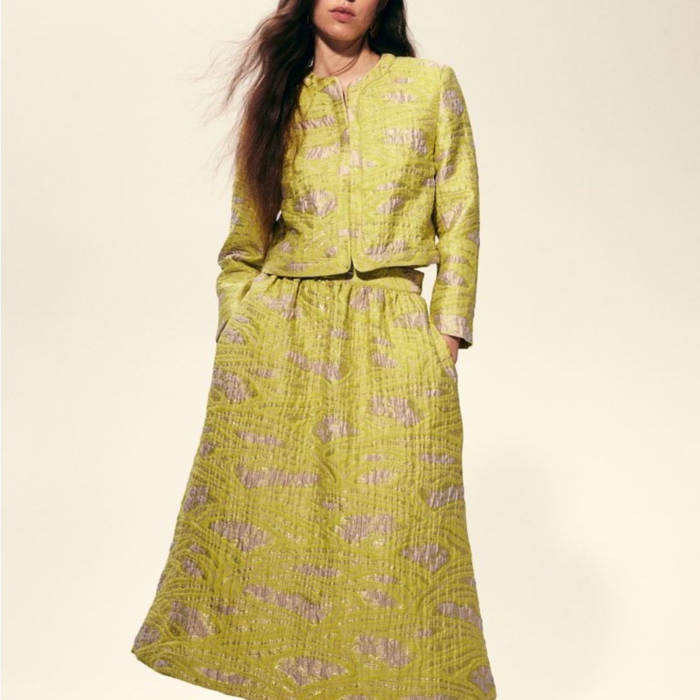 HM Brocade cropped jacket